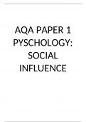 Best in depth social influence notes for AQA psychology paper 1