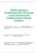 Mendix Advanced Certification 2023/ 2024 Exam |Actual Questions and Verified Answers| Already Graded A