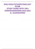 WGU D236 PATHOPHYSIOLOGY  EXAM STUDY GUIDE WITH 100%  VERIFIEDANSWERS-2023-2024  A+ GUARANTEED