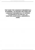 Test Bank For Potter and Perry's Canadian Fundamentals of Nursing 7th Edition By Barbara Astle.