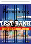 Test Bank For Century 21 Accounting: Multicolumn Journal, Copyright Update - 10th - 2017 All Chapters - 9781305947696