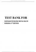 TEST BANK FOR MENTAL HEALTH NURSING, 6TH EDITION, LINDA M. GORMAN, ROBYNN ANWAR.