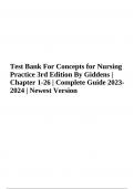 Test Bank For Concepts for Nursing Practice 3rd Edition By Giddens Chapter 1-26 | Complete Guide Newest Version 2023- 2024 