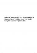 Test Bank For Pediatric Nursing The Critical Components of Nursing Care 2nd Edition By Rudd Complete Guide 2023-2024 | Newest Version