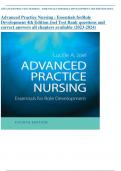 Advanced Practice Nursing : Essentials for Role Development 4th Edition Joel Test Bank questions and correct answers all chapters available (2023-2024)