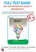 Test Bank For SOC 6th Edition By Nijole V. Benokraitis ( 2019 - 2020 ) / 9781337405218 / Chapter 1-16 / Complete Questions and Answers A+