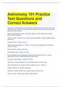 Astronomy 101 Practice Test Questions and Correct Answers 