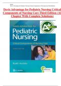 Davis Advantage for Pediatric Nursing Critical Components of Nursing Care Third Edition (All Chapter With Complete Solutions)