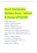 Court Interpreter  Written Exam - Idioms  & Slangs UPDATED
