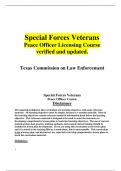   Special Forces Veterans Peace Officer Licensing Course verified and updated.