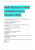 NUR 205 Exam 3 With  Complete Correct  Answers 2023.
