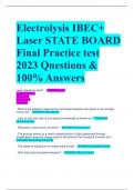 Electrolysis IBEC+ Laser STATE BOARD  Final Practice test  2023 Questions & 100% Answers