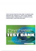 TEST BANK FOR PSYCHIATRIC NURSING 8TH EDITION BY NORMAN L. KELTNER, DEBBIE STEELE ISBN: 978032479516 COMPLETE GUIDE 2023/2024