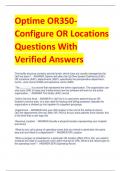Optime OR350- Configure OR Locations Questions With  Verified Answers