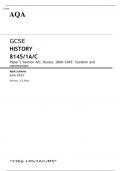 AQA GCSE HISTORY Paper 1 Section A/C JUNE 2023 MARK SCHEME: Russia, 1894–1945: Tsardom and communism