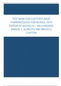 Test Bank for Clayton’s Basic Pharmacology for Nurses, 19th Edition by  Willihnganz