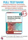 Test Bank For Success in Practical Vocational Nursing 10th Edition Carrol Collier 9780323810173 Chapter 1-19 | Complete Guide 2023