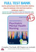 Test Bank For Davis Advantage for Psychiatric Mental Health Nursing 10th Edition Karyn I. Morgan; Mary C. Townsend ( 2021-2022 ) / 9780803699670 / Chapter 1-43 / Complete Questions and Answers A+