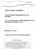 HRM2605 Human Resource Management for Line Managers Semesters 1 and 2 complete 2023.