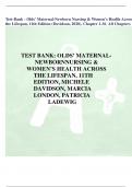 Test-Bank - Olds' Maternal-Newborn Nursing & Women's Health Across the Lifespan, 11th Edition (Davidson, 2020), Chapter 1-36 All Chapters TEST BANK: OLDS’ MATERNALNEWBORNNURSING & WOMEN’S HEALTH ACROSS THE LIFESPAN, 11TH EDITION, MICHELE DAVIDSON, M