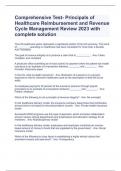 Comprehensive Test- Principals of Healthcare Reimbursement and Revenue Cycle Management Review 2023 with complete solution