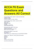 ACCA F6 Exam Questions and Answers All Correct 