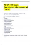 Bundle For ACCA Exam Questions and Answers All Correct