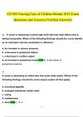 ATI RN Nursing Care of Children Retake 2023 Exam  questions and answers latest 2023 - 2024 [100% correct answers]