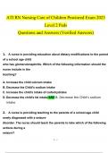ATI RN Nursing Care of Children Proctored Exam 2023 Level 2 Peds questions and answers latest 2023 - 2024 [100% correct answers]