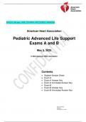 PALS_Exam_AB_210505_07222021_085026| Pediatric Advanced Life Support Exams A and B correct Questions and Answers