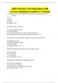 ABO Practice Test Questions with Correct Solutions Graded A+| Passed