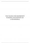TEST BANK FOR MATERNITY NURSING 8TH EDITION BY LOWDERMILK