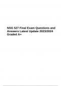 NSG 527 Final Exam Questions With Answers Latest Update 2023/2024 | Graded 100%