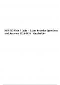 MN 502 Quiz | Exam Practice Questions and Answers 2023-2024 Graded A+