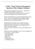 CE101 - Week 5 Project Management Questions With Complete Solutions