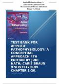 Applied Pathophysiology A Conceptual Approach to the Mechanisms of Disease 4th Edition Braun Test Bank