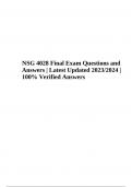 NSG 4028 Final Exam Questions and Answers Latest Updated 2023/2024 (Verified 100%)