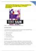 TEST BANK FOR Maternity &Women’s Health Care 12th Edition Lowdermilk Chapter 1-37 WELL ENLIGHTEN GRADED A +
