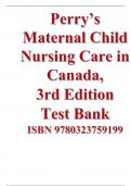 Perry’s Maternal Child Nursing Care in Canada, 3rd Edition Test Bank ISBN 9780323759199