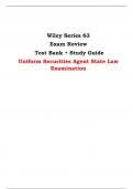 Wiley Series 63 Exam Review Test Bank + Study Guide Uniform Securities Agent State Law Examination 