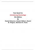 Test Bank For Introducing Psychology  4th Edition By Daniel Schacter , Daniel Gilbert , Daniel M. Wegner, Matthew K. Nock 