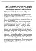 COKO Professional Practice sample exam Q's (These sample questions are from the COKO Jurisprudence Handbook) Questions With Complete Solutions