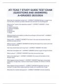ATI TEAS 7 STUDY GUIDE TEST EXAM (QUESTIONS AND ANSWERS)  A+GRADED 2023/2024