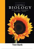 TEST BANK FOR CAMPBELL BIOLOGY 11TH EDITION URRY CAIN (COMPLETE WITH ALL CHAPTERS)