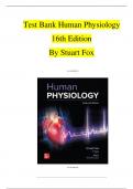 Human Physiology 16th Edition TEST BANK By Stuart Fox | Verified Chapter's 1 - 20 |
