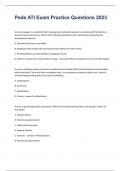 Peds ATI Exam Practice Revised Questions with Answers 2023