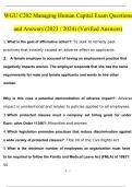 WGU C202 Managing Human Capital Exam Questions and Answers (2023 / 2024) (Verified Answers)