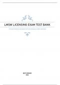 LMSW LICENSING EXAM TEST BANK | 170 QUESTIONS & ANSWERS WITH RATIONALES (RATED A+) | 100% VERIFIED LATEST 2022