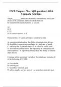 EMT Chapters 38-41 (jbl questions) With Complete Solutions