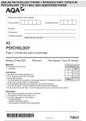 AQA AS PSYCHOLOGY PAPER 1 INTRODUCTORY TOPICS IN PSYCHOLOGY 7181/1 MAY 2023 QUESTIONS PAPER